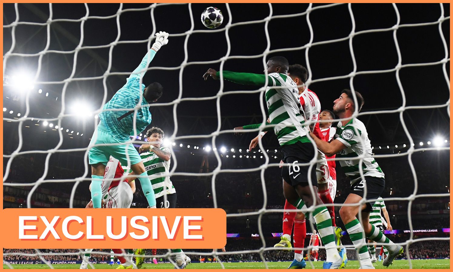 Arsenal and Sporting Lisbon in action in the Champions League