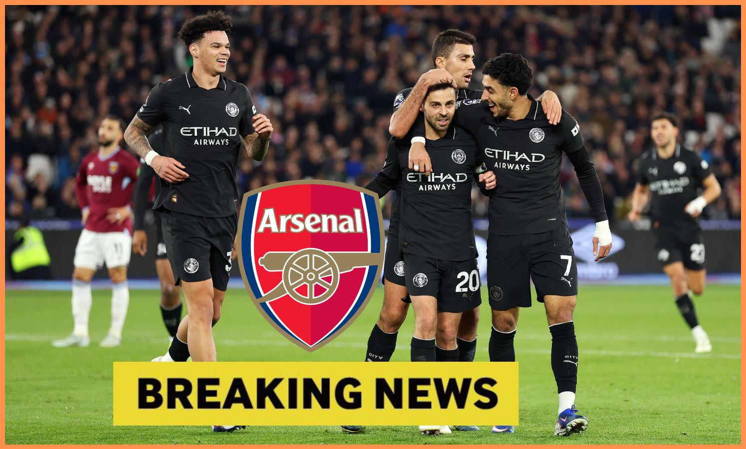 Bernardo Silva celebrates with his Manchester City teammates