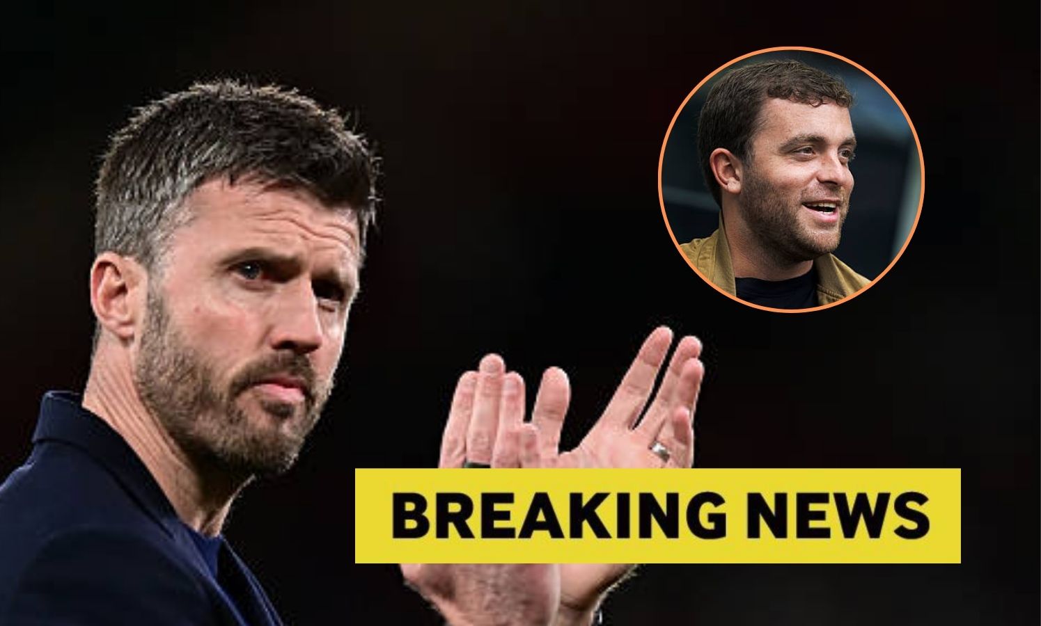 Image of Michael Carrick applauding fans with overlay of Fabrizio Romano