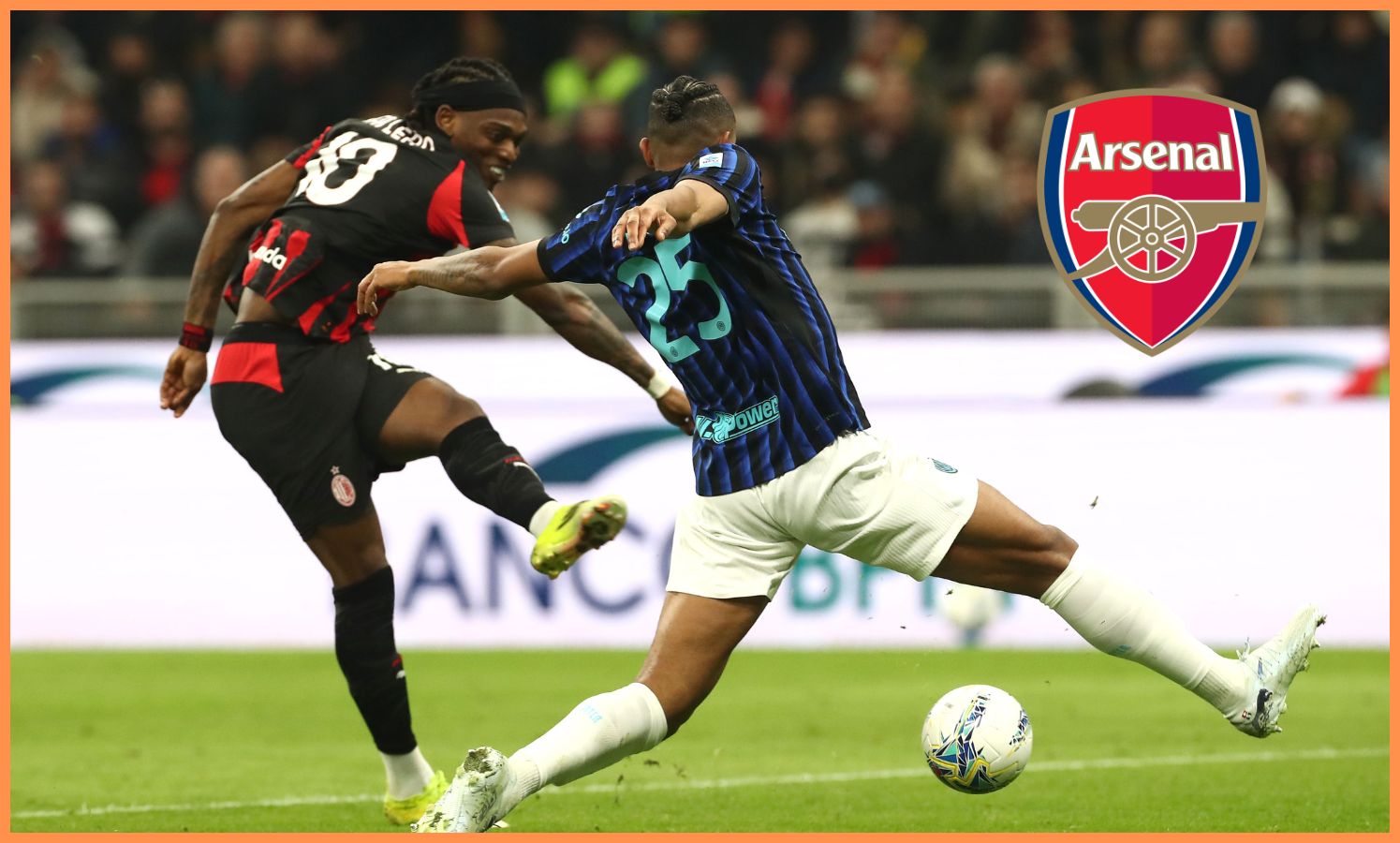 Rafael Leao in action for AC Milan against Inter Milan
