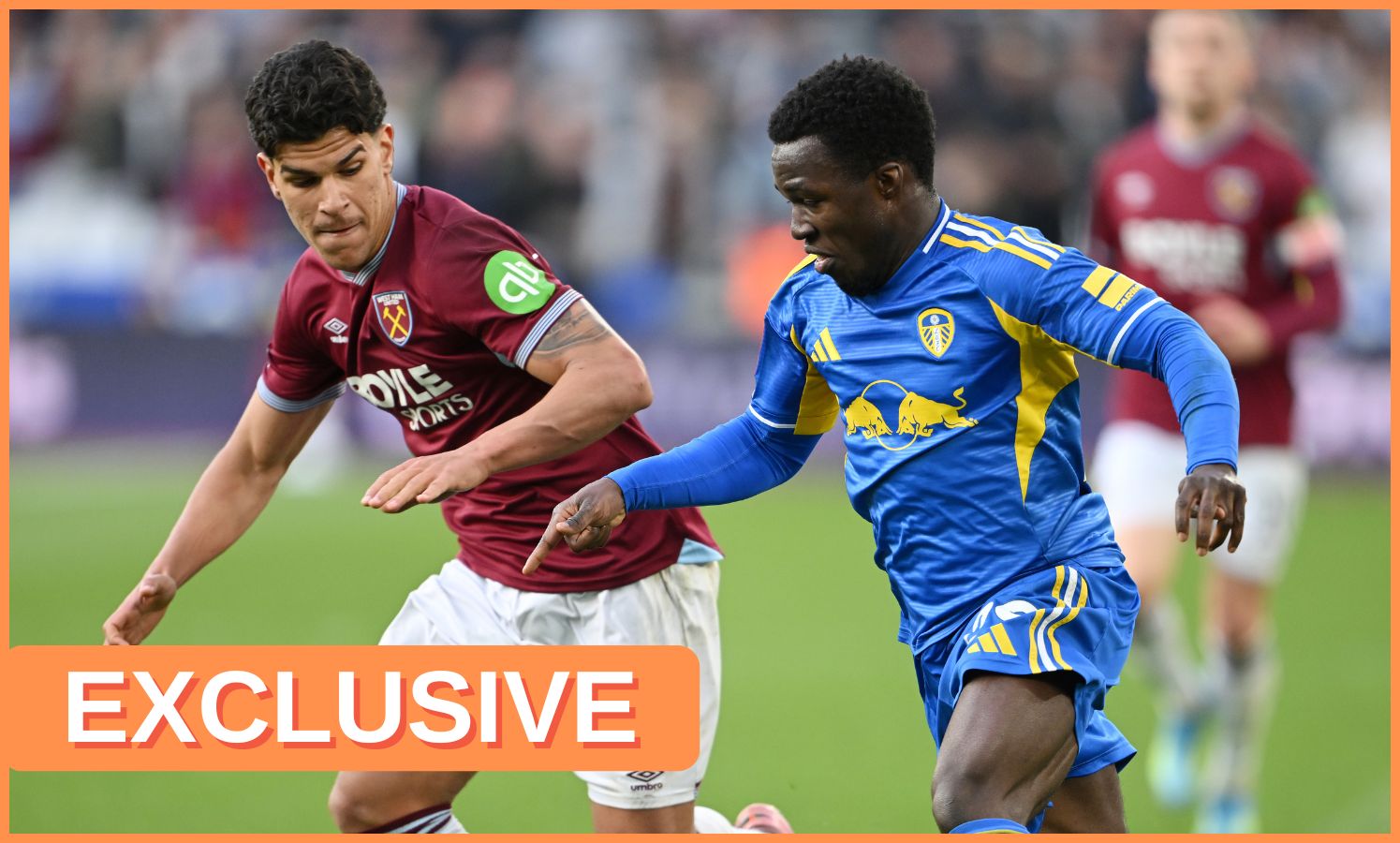 Mateus Fernandes in action for West Ham vs Leeds