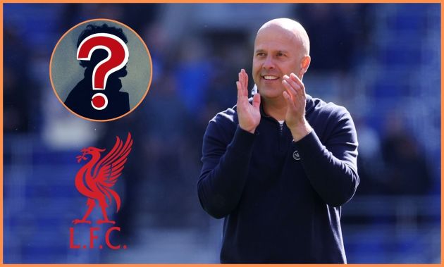 Arne Slot applauding the Liverpool fans