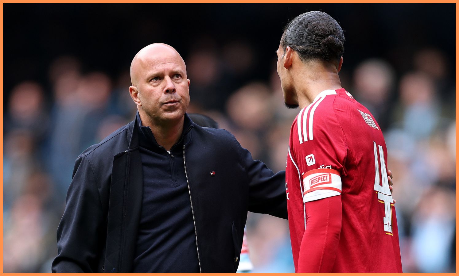 Arne Slot and Virgil van Dijk