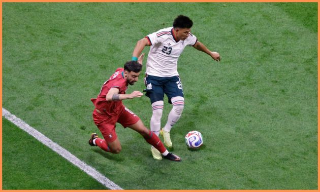 Bruno Fernandes in action for Portugal against Mexico