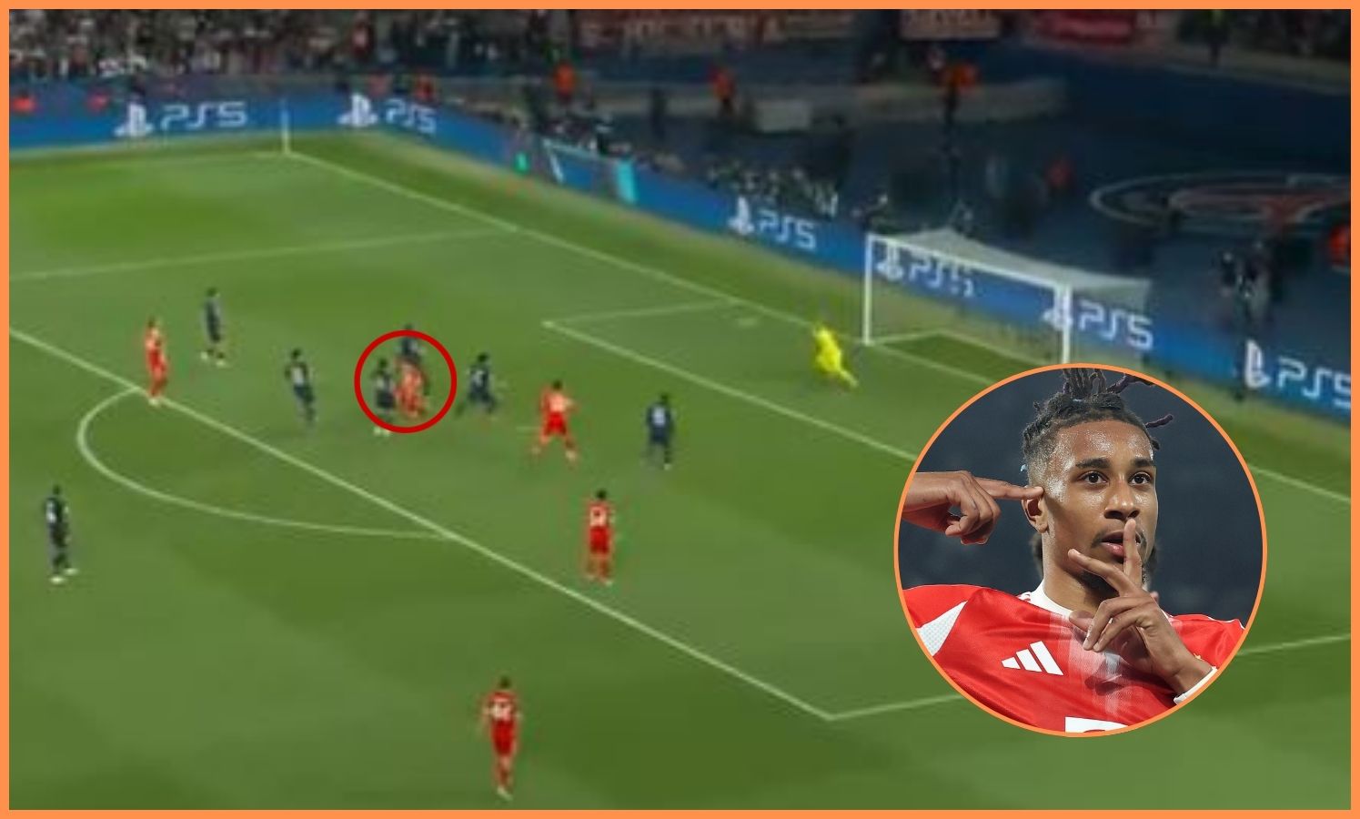 Michael Olise scores for Bayern against PSG
