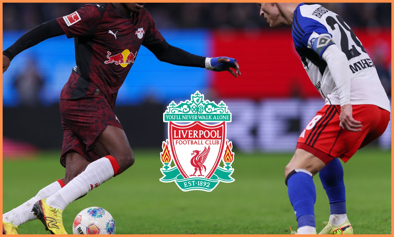 Yan Diomande in action for RB Leipzig against Hamburg