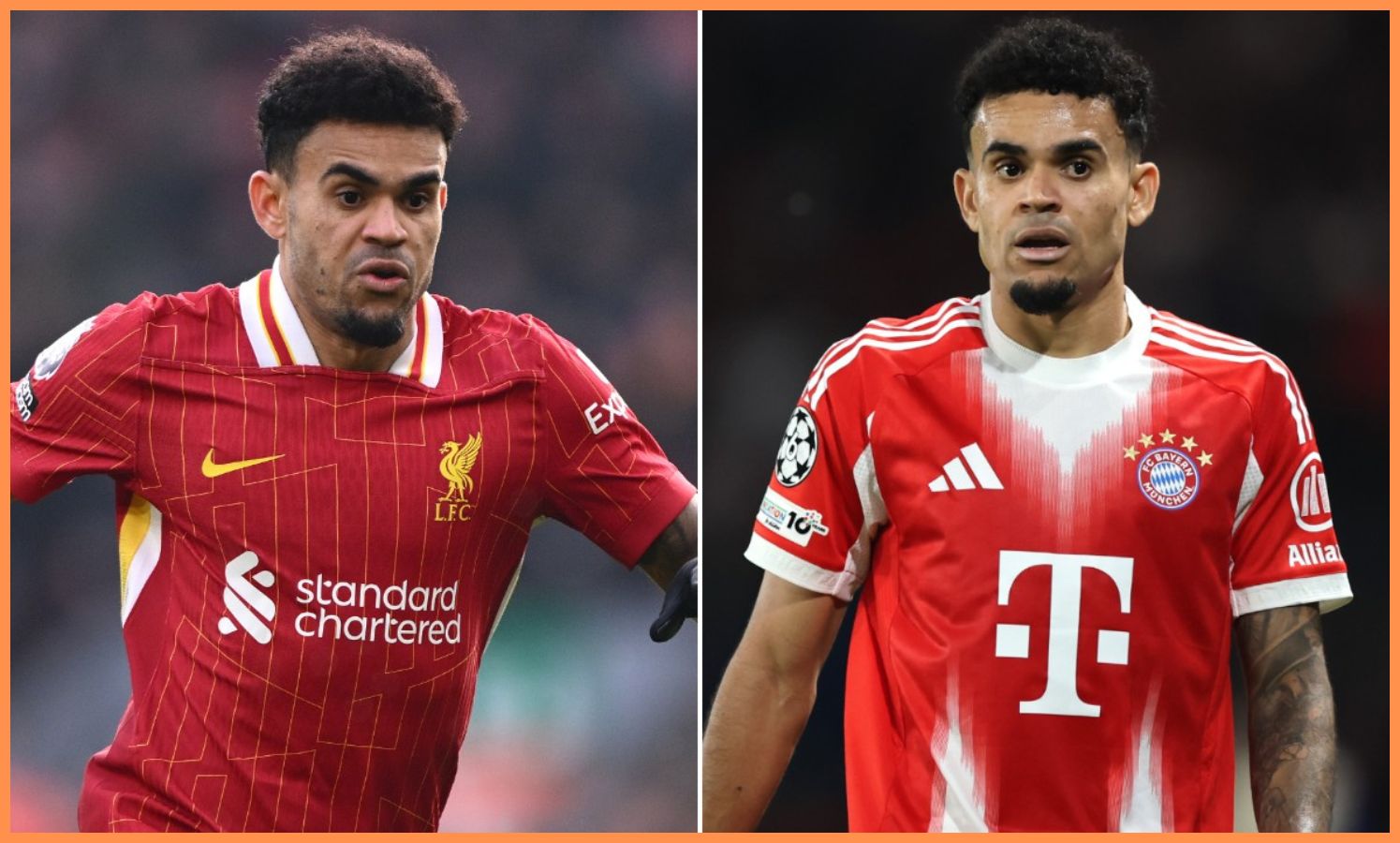 Luis Diaz with Liverpool and Bayern Munich