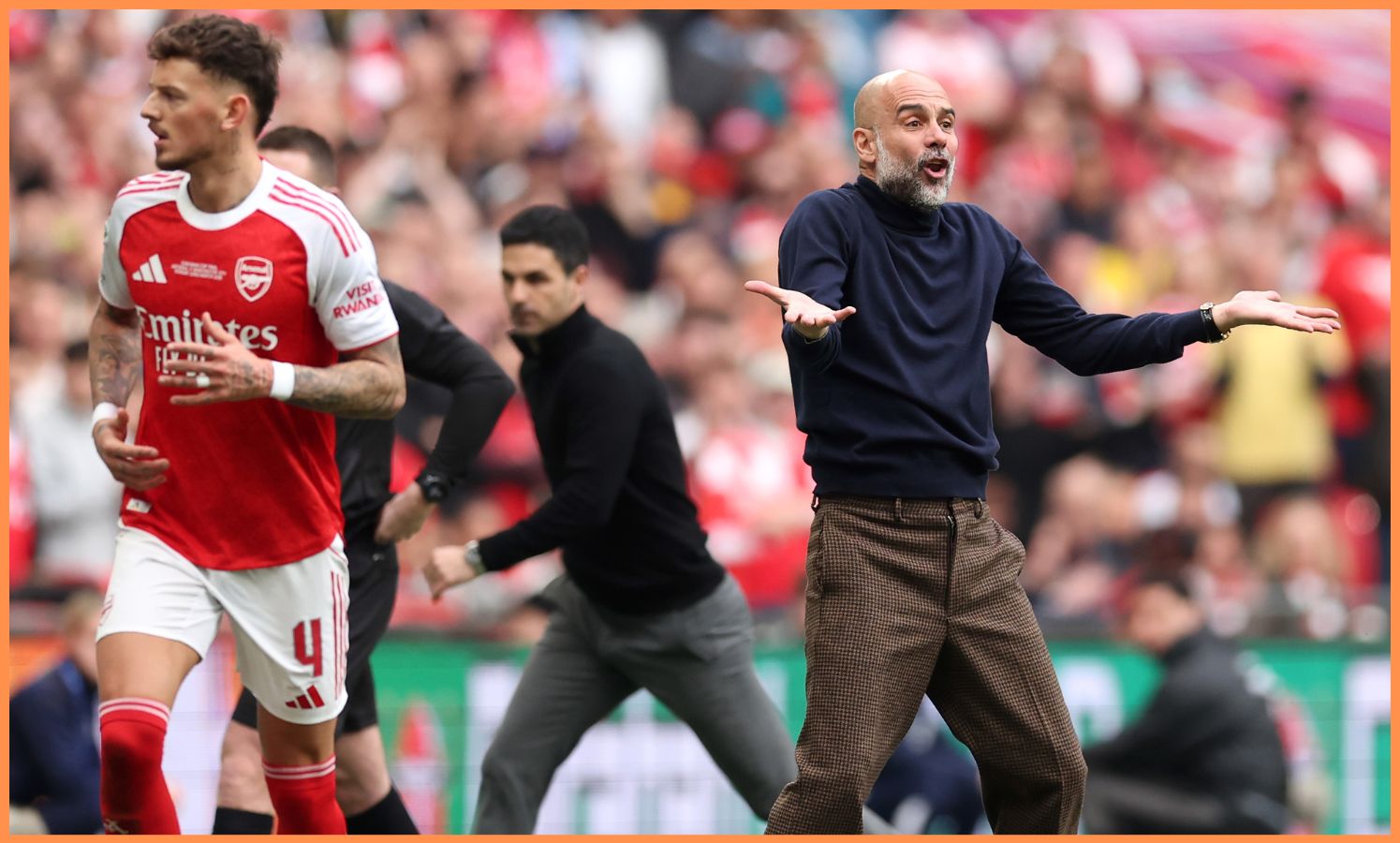 Pep Guardiola during Man City's Carabao Cup final win vs Arsenal