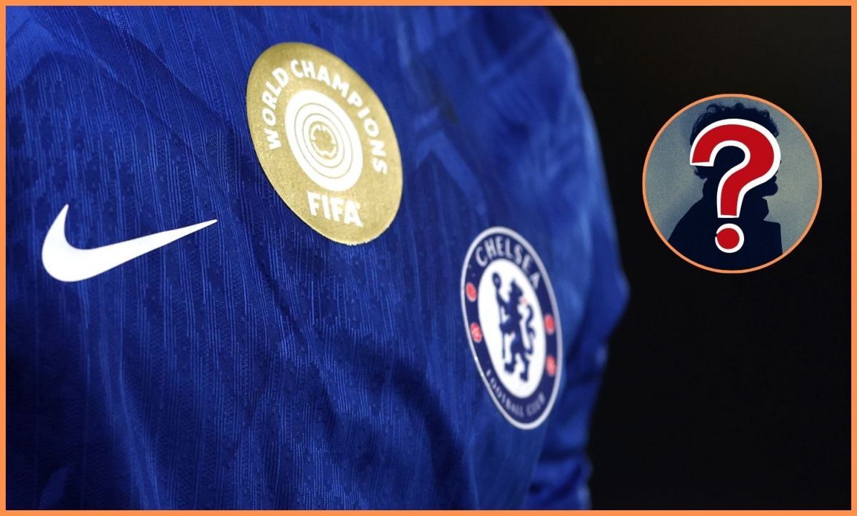 Chelsea badge with overlay of mystery player