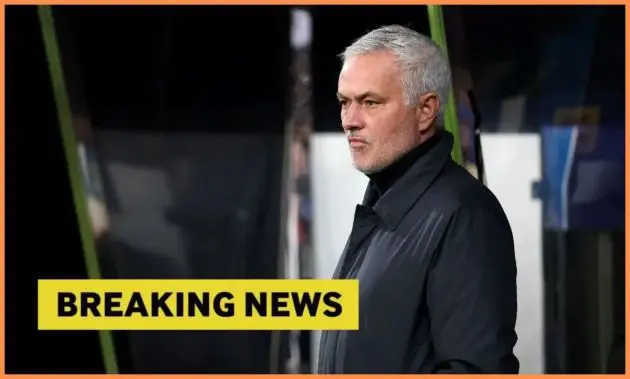 Jose Mourinho with breaking news overlay