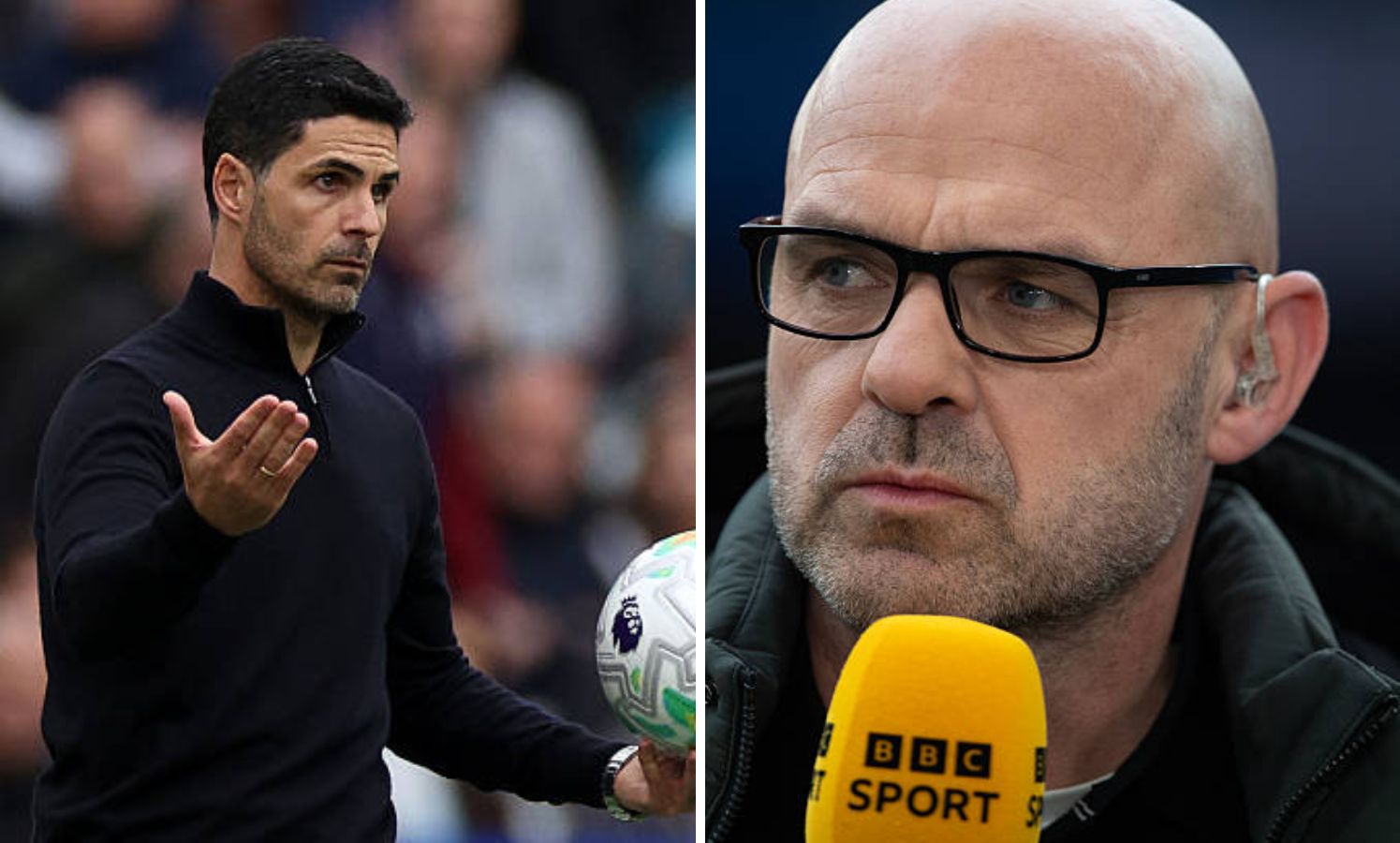 Split image of Mikel Arteta and Danny Murphy
