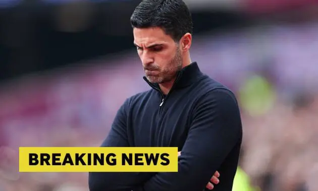 Mikel Arteta looking worried