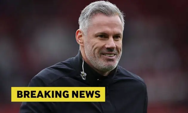 Jamie Carragher with Breaking news overlay