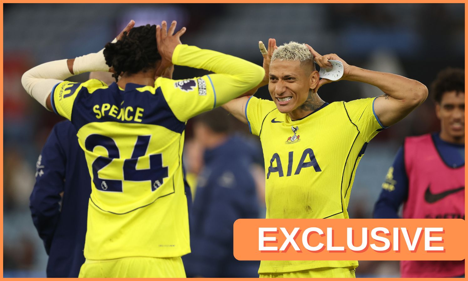Djed Spence celebrates with Richarlison