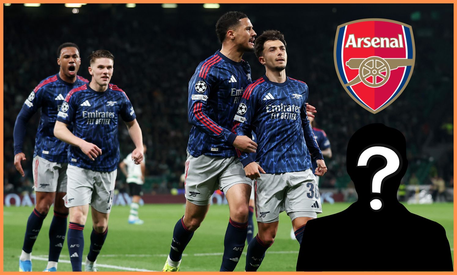 Martin Zubimendi with his Arsenal teammates