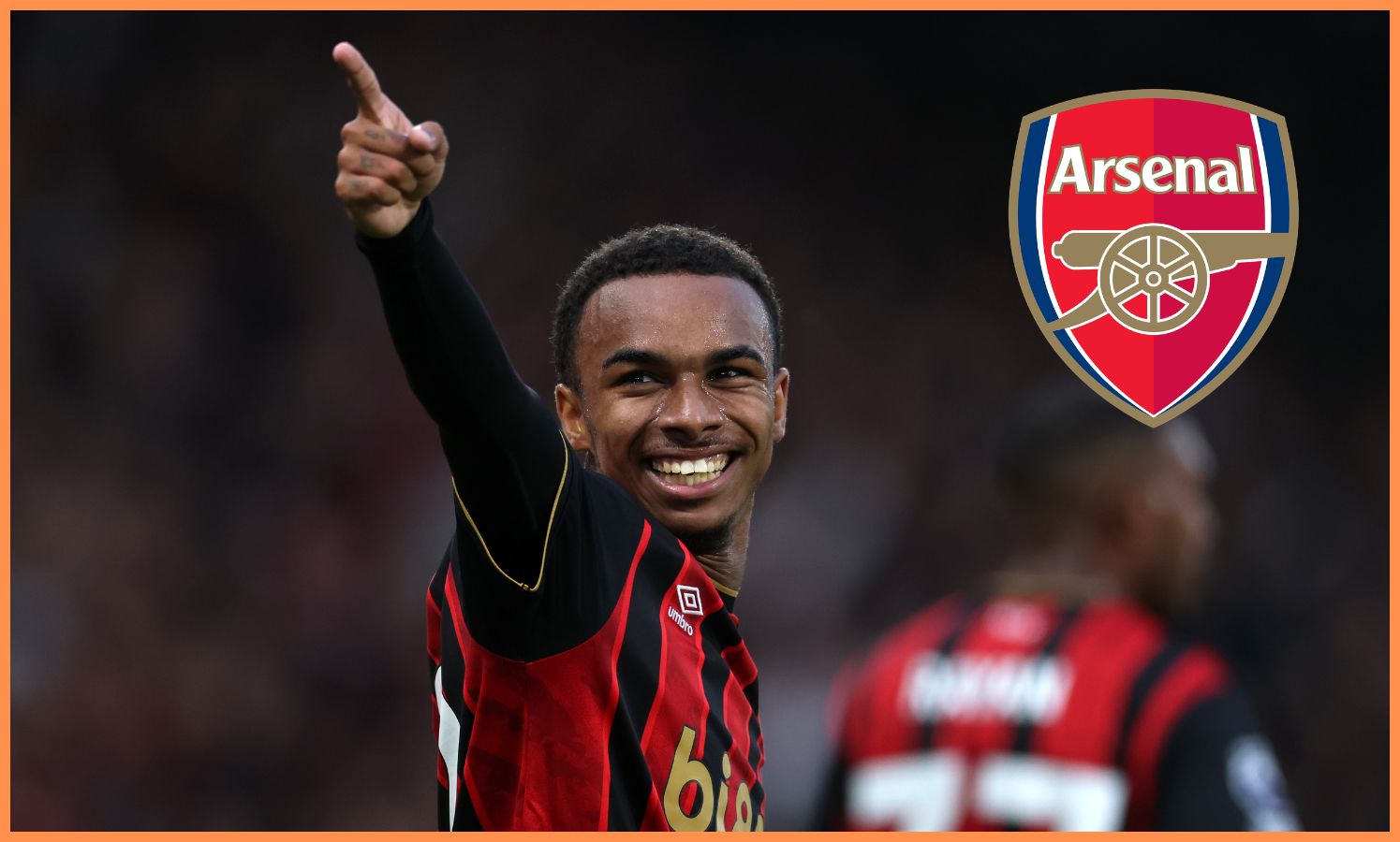 Eli Junior Kroupi celebrates scoring for Bournemouth against Manchester City
