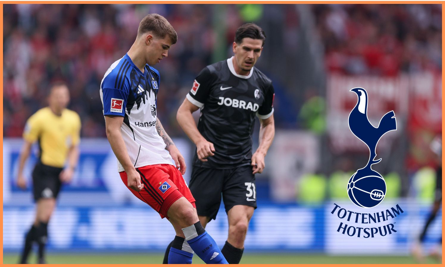 Luka Vuskovic in action for loan club Hamburg