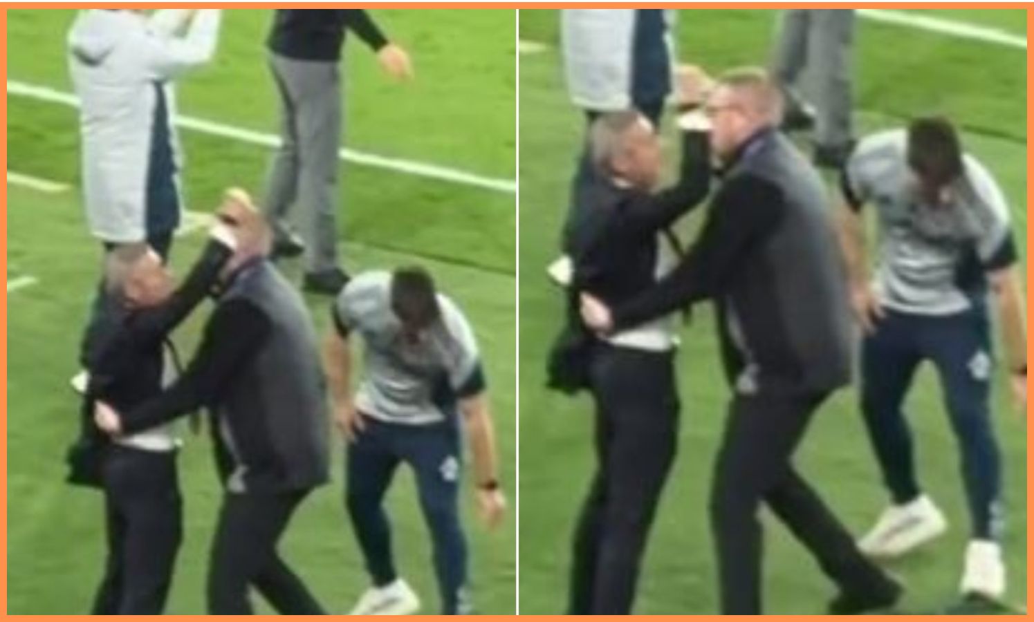 Andrea Berta held back during row with Diego Simeone