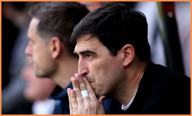 Andoni Iraola looks on during Bournemouth's game against Newcastle