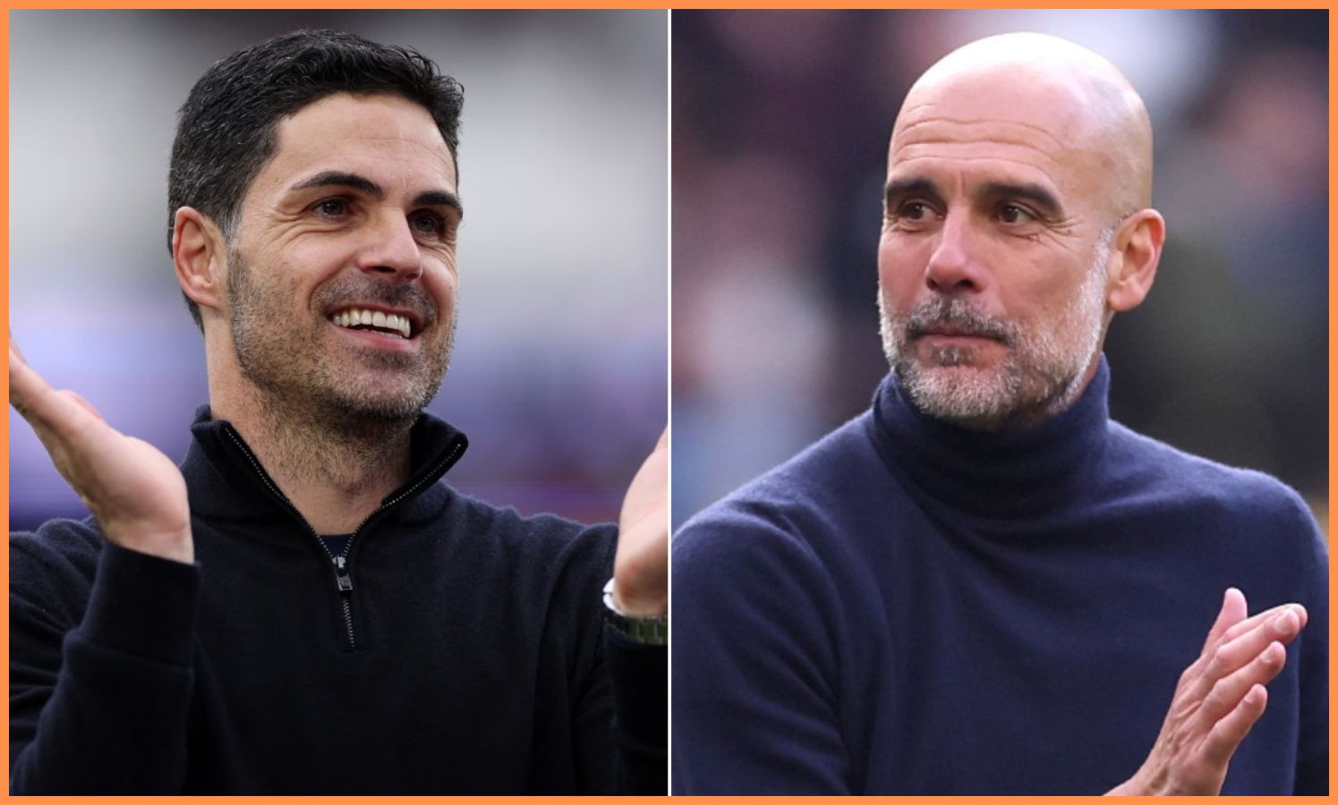 Mikel Arteta and Pep Guardiola