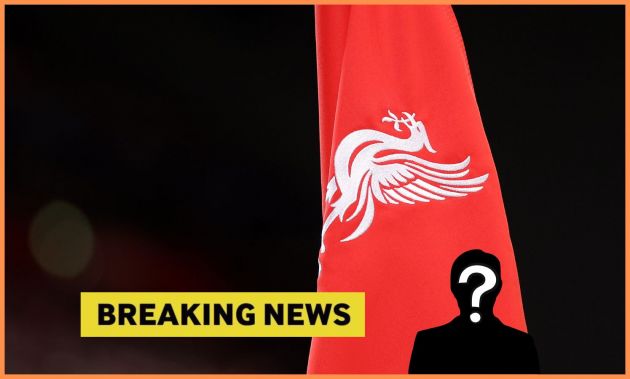 Liverpool FC corner flag and breaking news banner