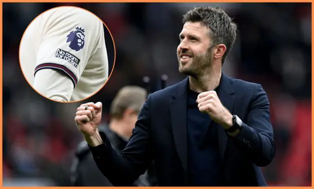MANCHESTER, ENGLAND - MAY 03: Michael Carrick, Manager of Manchester United, celebrates victory following the Premier League match between Manchester United and Liverpool at Old Trafford on May 03, 2026 in Manchester, England.