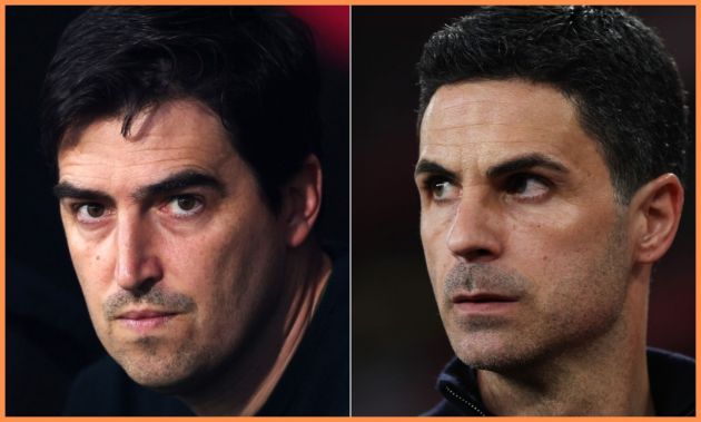 Andoni Iraola and Mikel Arteta