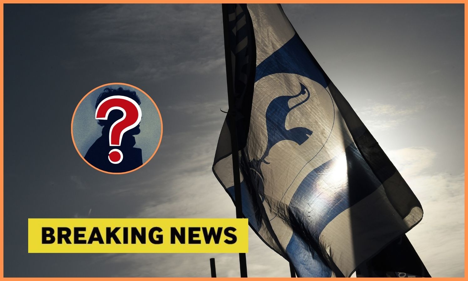 Tottenham flag and breaking news banner