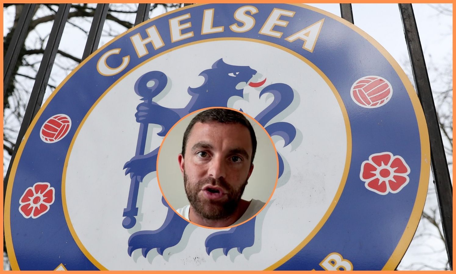 Chelsea logo and Fabrizio Romano