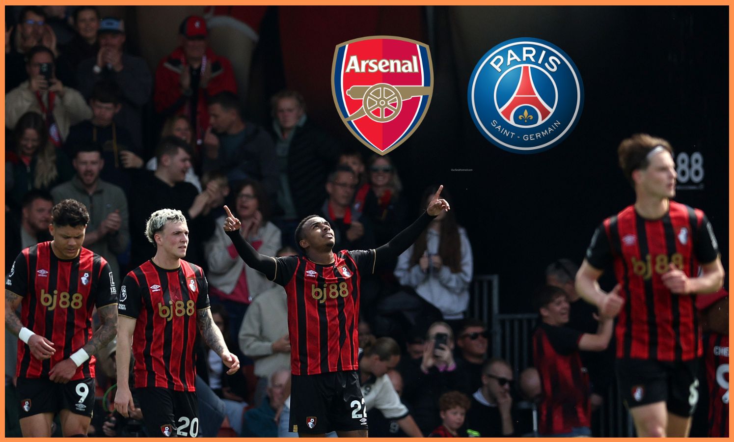 Eli Junior Kroupi celebrates a goal for Bournemouth