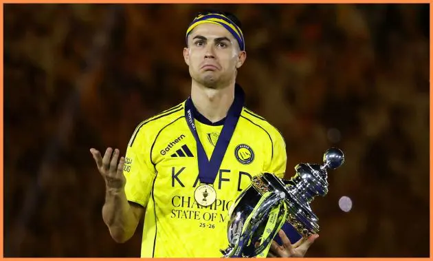 Cristiano Ronaldo celebrates Al Nassr's title win