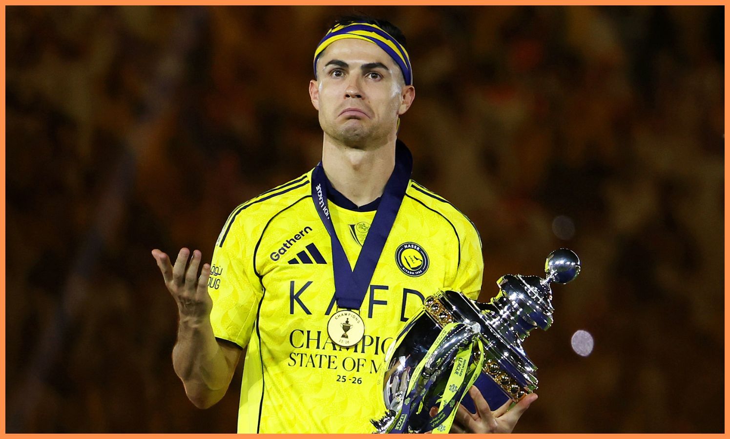 Cristiano Ronaldo celebrates Al Nassr's title win