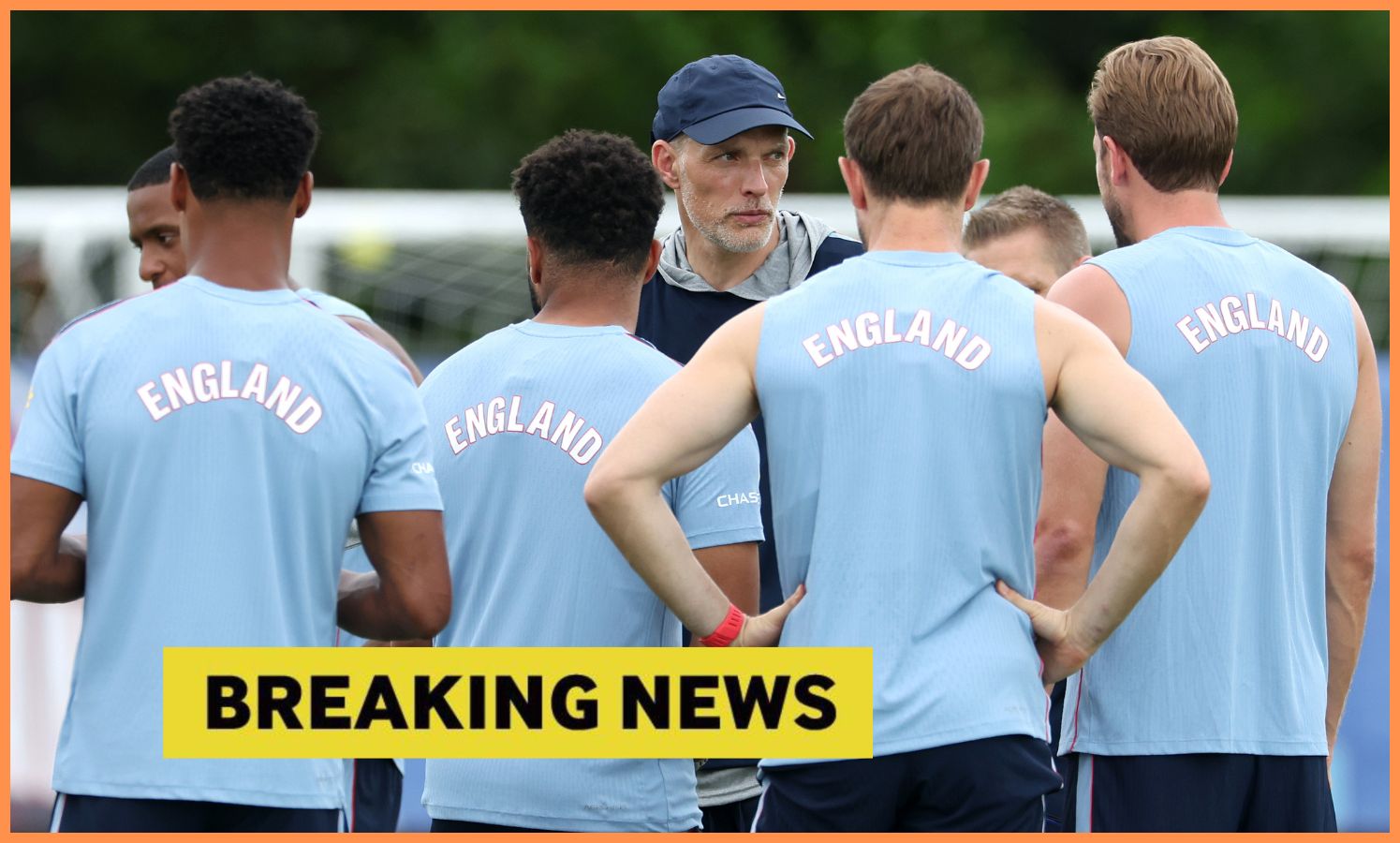 Thomas Tuchel and England players in training