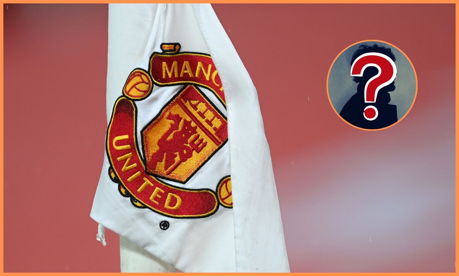 Manchester United FC logo on corner flag at Old Trafford