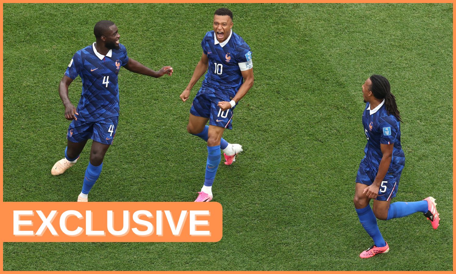 Jules Kounde celebrates with his France teammates at the World Cup 2026