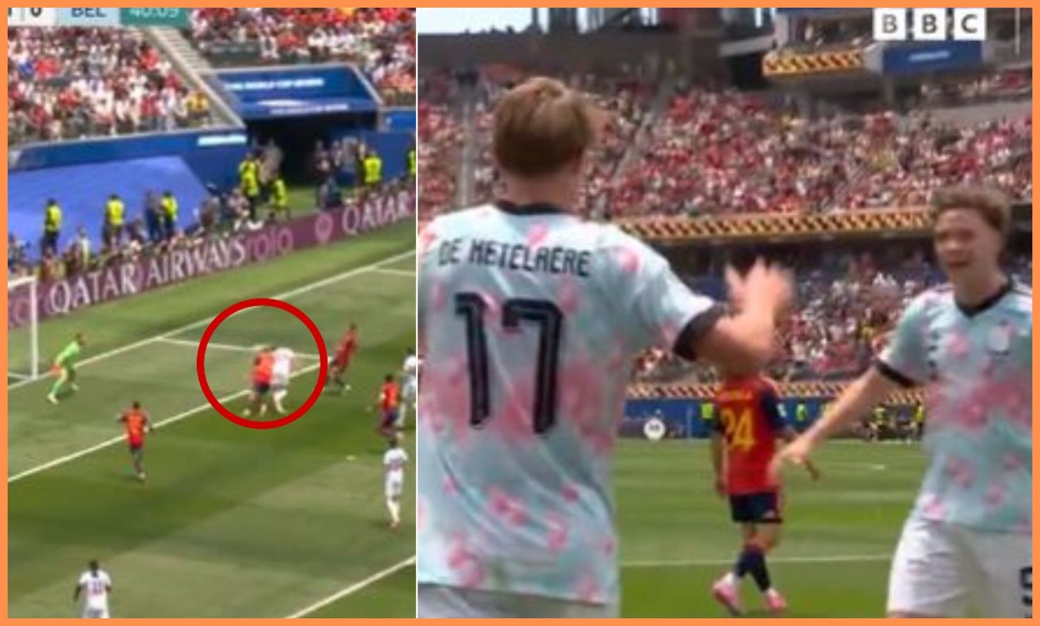 Charles De Ketelaere's goal for Belgium against Spain