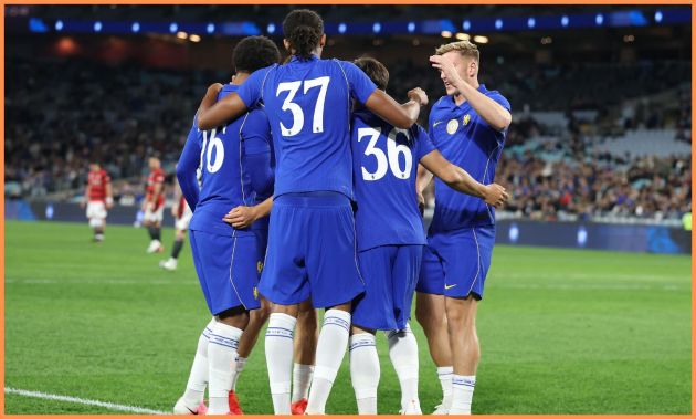 Chelsea players celebrate in pre-season