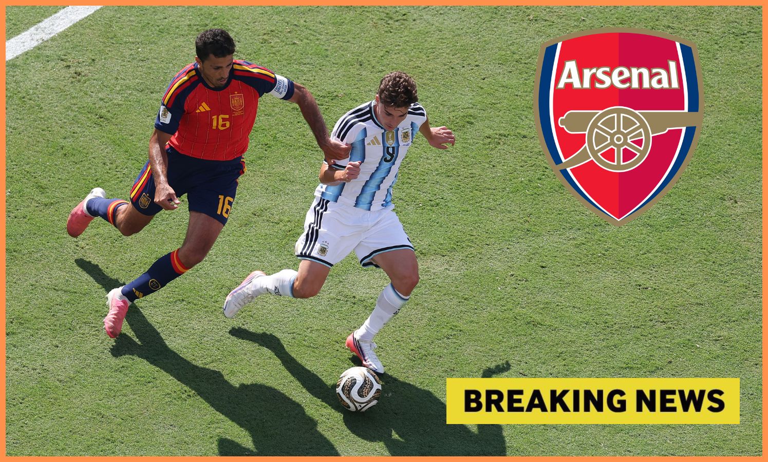 Julian Alvarez in action in the World Cup final