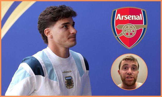 Julian Alvarez with Argentina ahead of the World Cup final