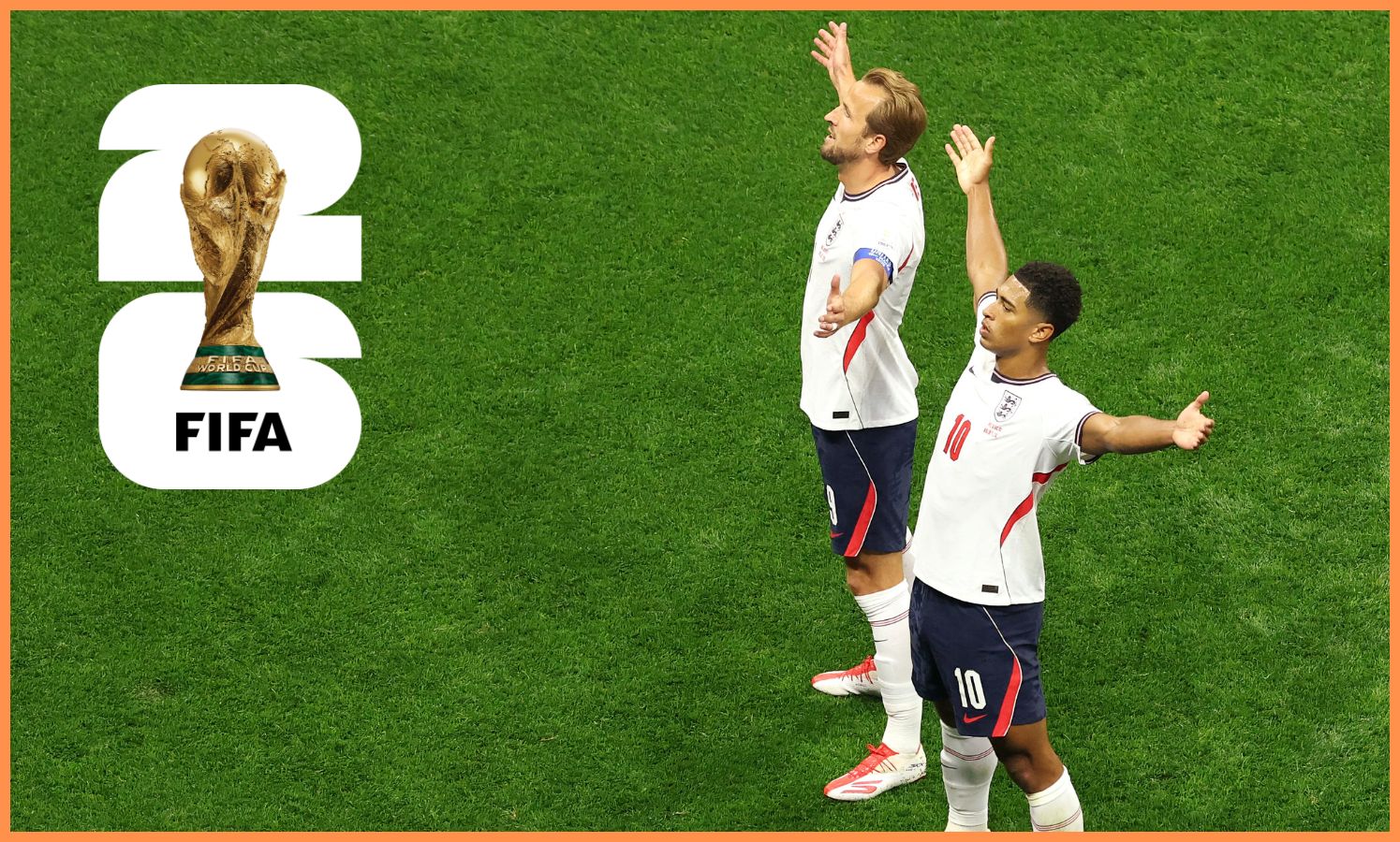 Harry Kane and Jude Bellingham celebrate during England's win vs Mexico