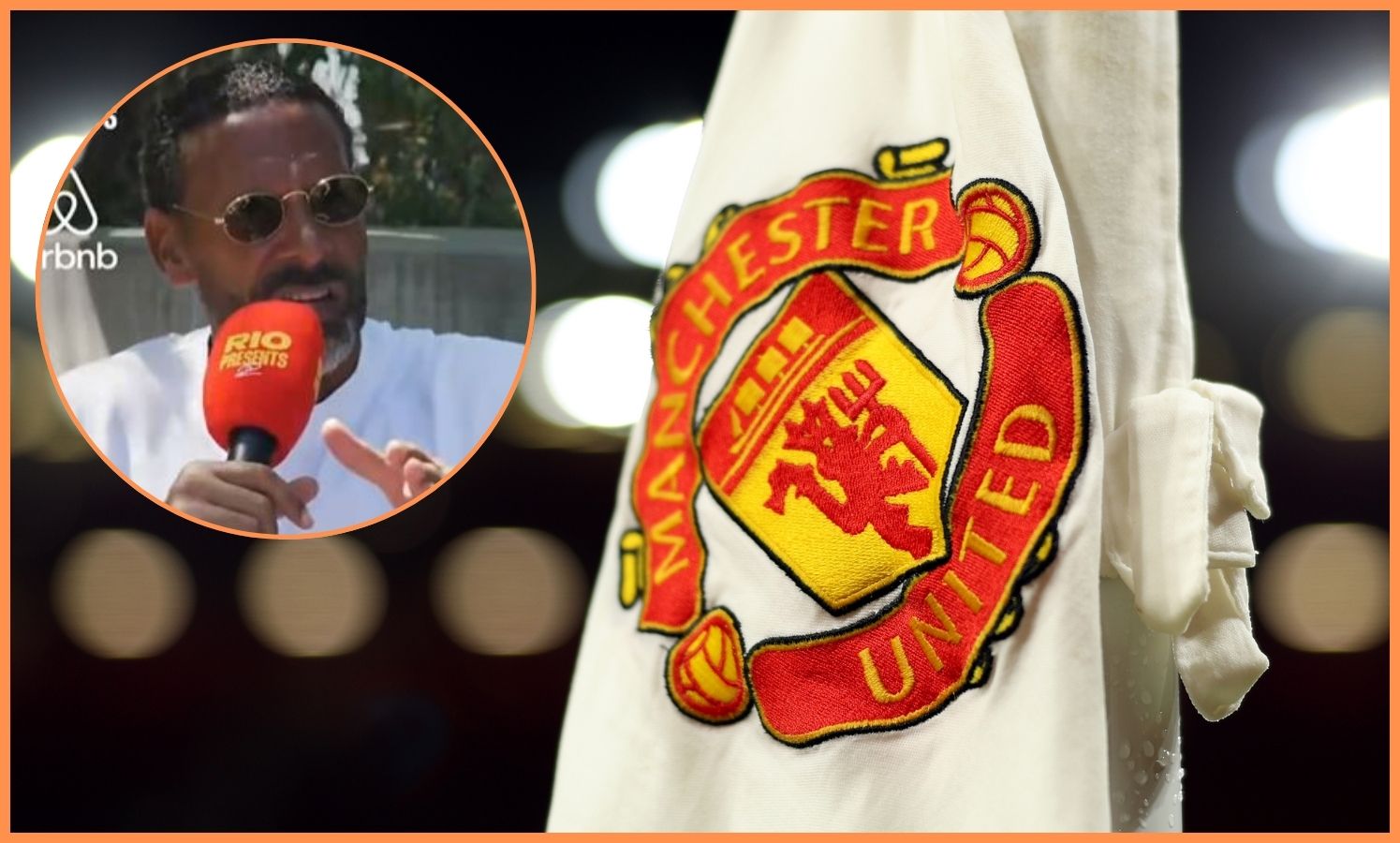 Manchester United flag and Rio Ferdinand