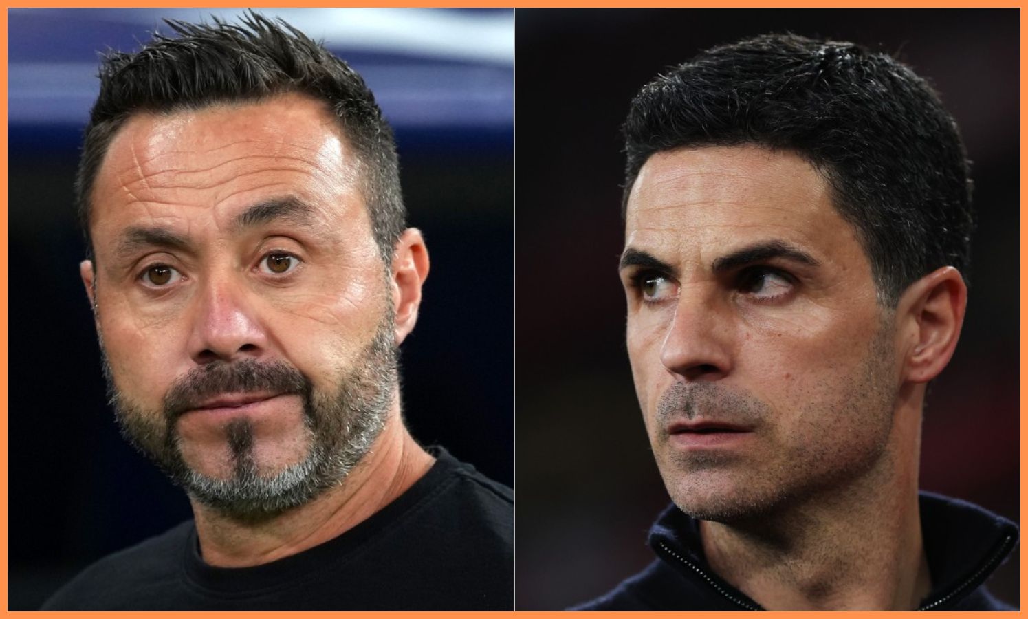 Roberto De Zerbi and Mikel Arteta