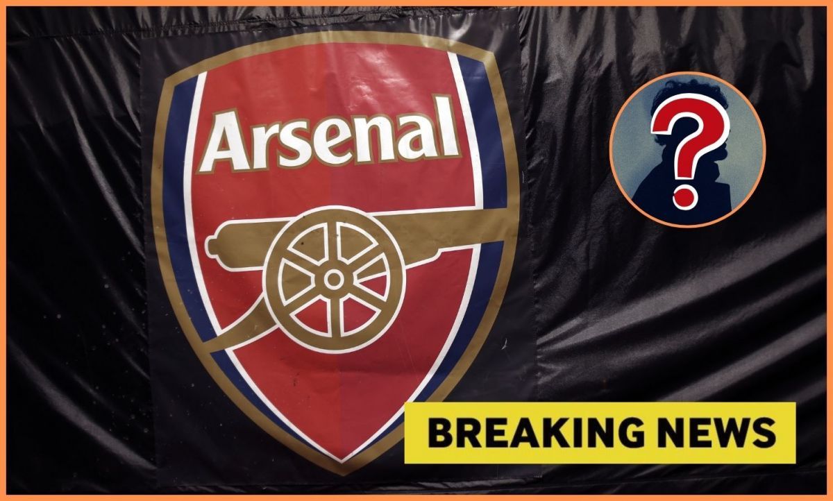Arsenal badge with breaking news and mystery player