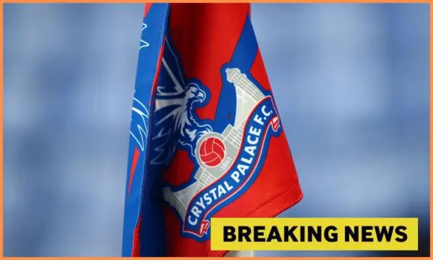 Crystal Palace flag with breaking news overlay