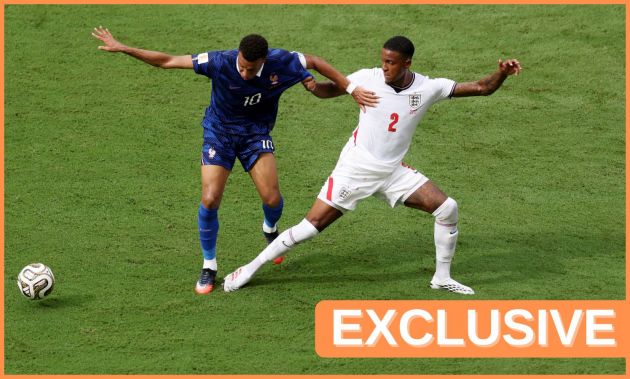 Ezri Konsa in action for England against France in the World Cup 2026 third place playoff