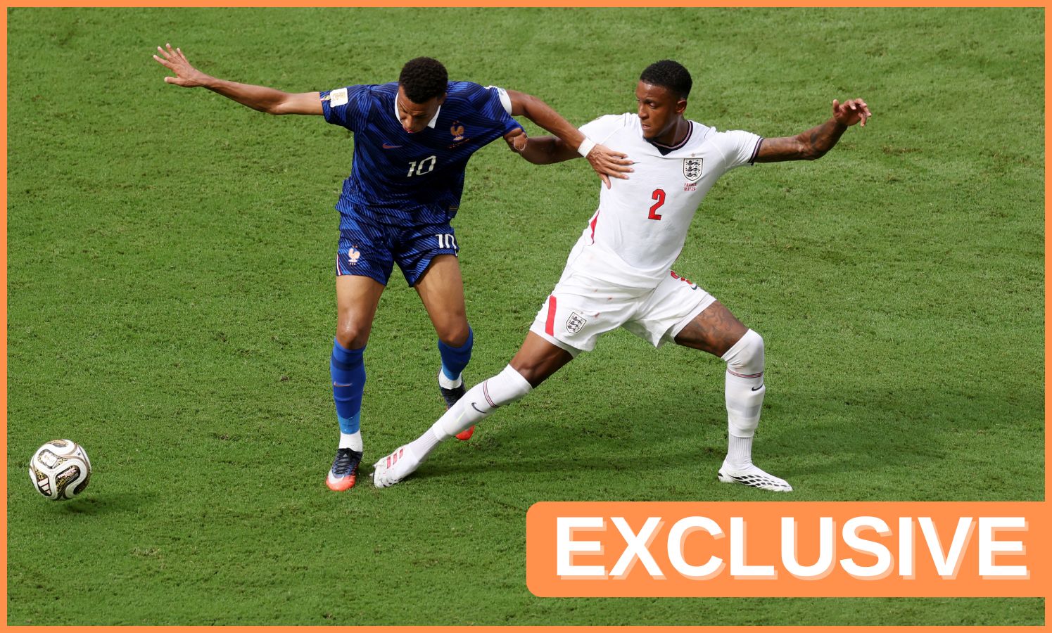 Ezri Konsa in action for England against France in the World Cup 2026 third place playoff