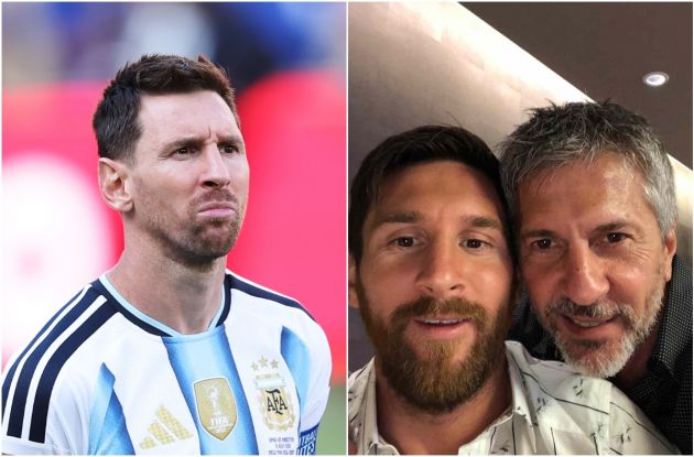 Lionel Messi and his father Jorge Messi