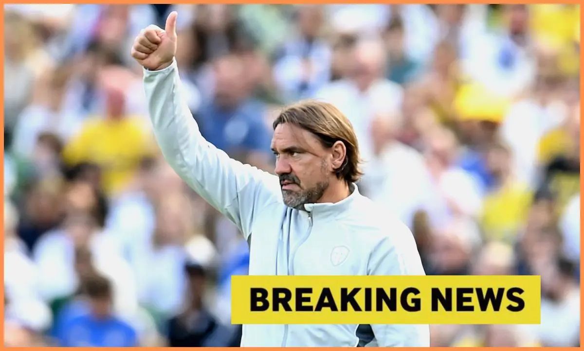 Daniel Farke, manager of Leeds United acknowledges the fans.