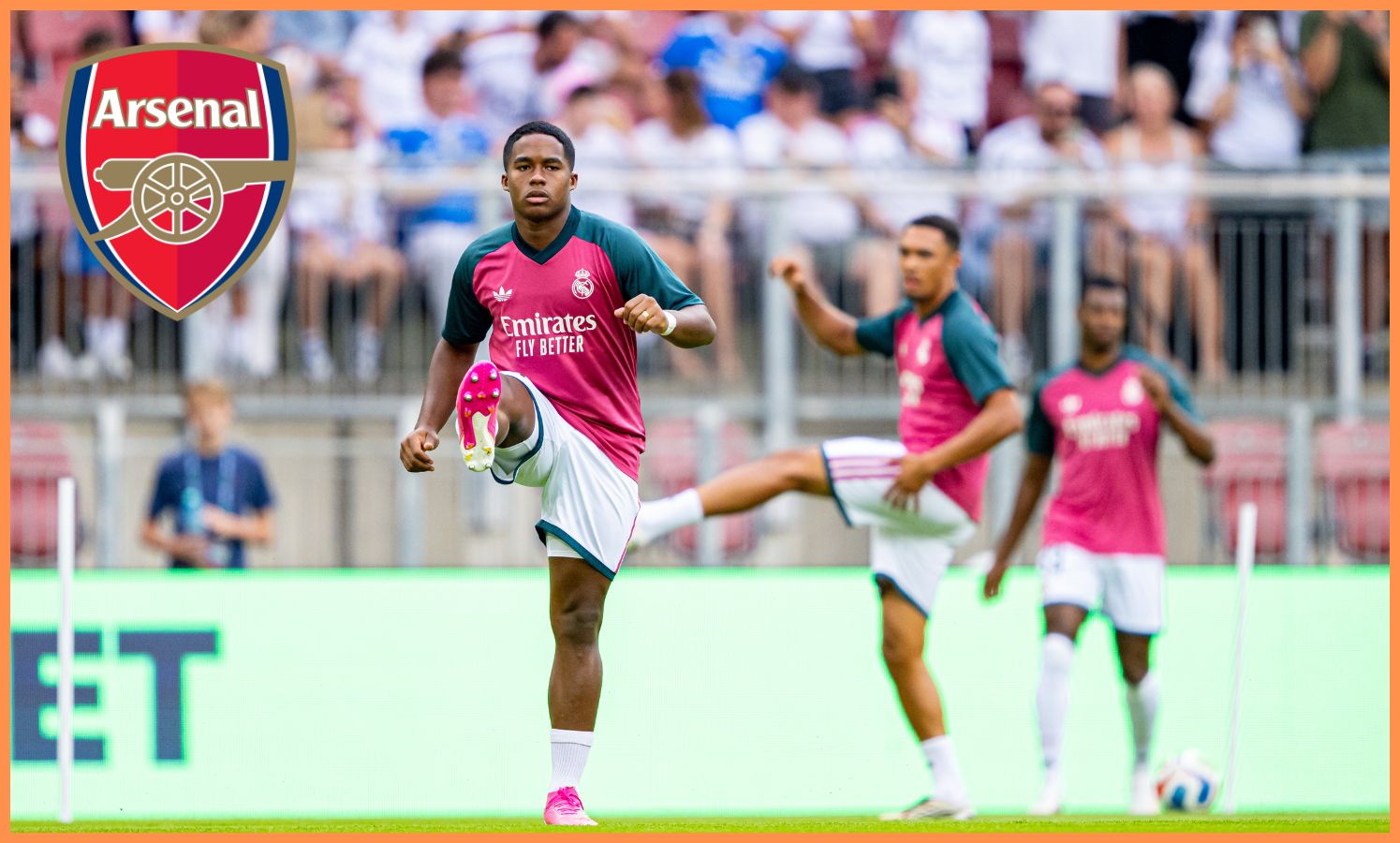 Endrick warming up for Real Madrid