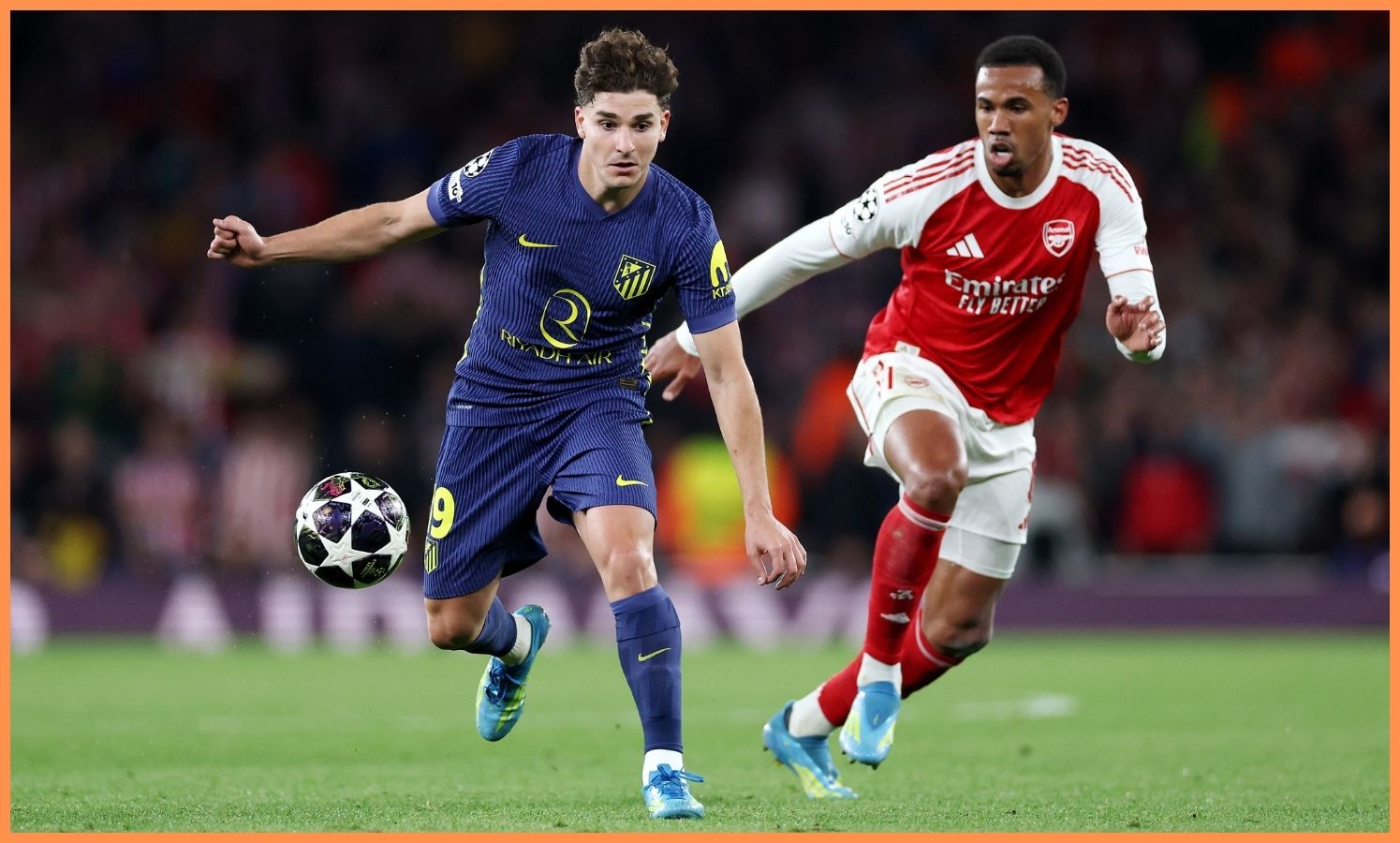 Julian Alvarez in action against Arsenal last season